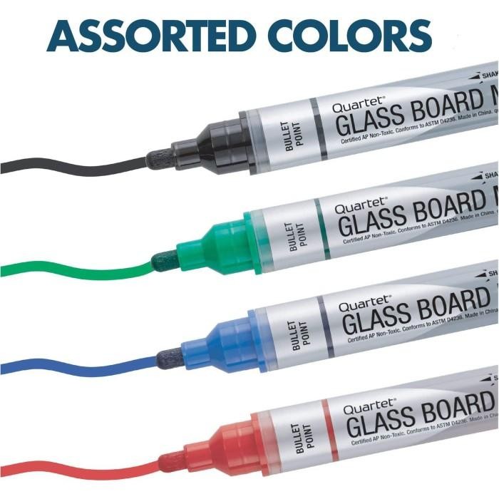 

Quartet Spidol Marker Dry Erase Premium Set 4 Spidol Bullet Tip untuk Papan Tulis Kaca/Glass Board