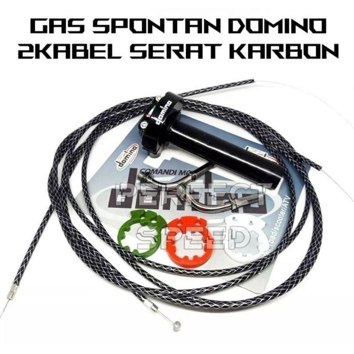 gas spontan domino 2kabel+L gas cnc+2kabel gas serat carbon vario nmax