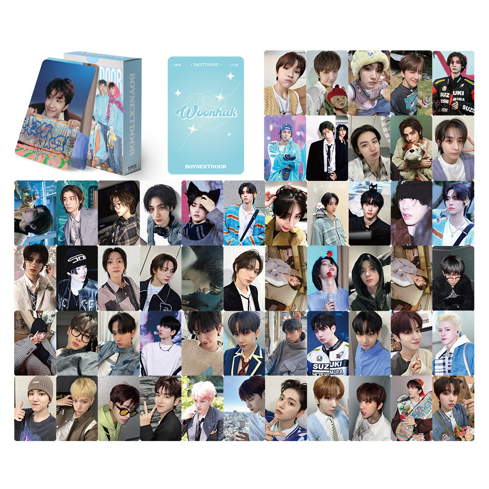 

55Pcs Kpop Boy Band BOYNEXTDOOR New Album Lomo Card Photocards Double Sided Printd Postcards Fans Collection