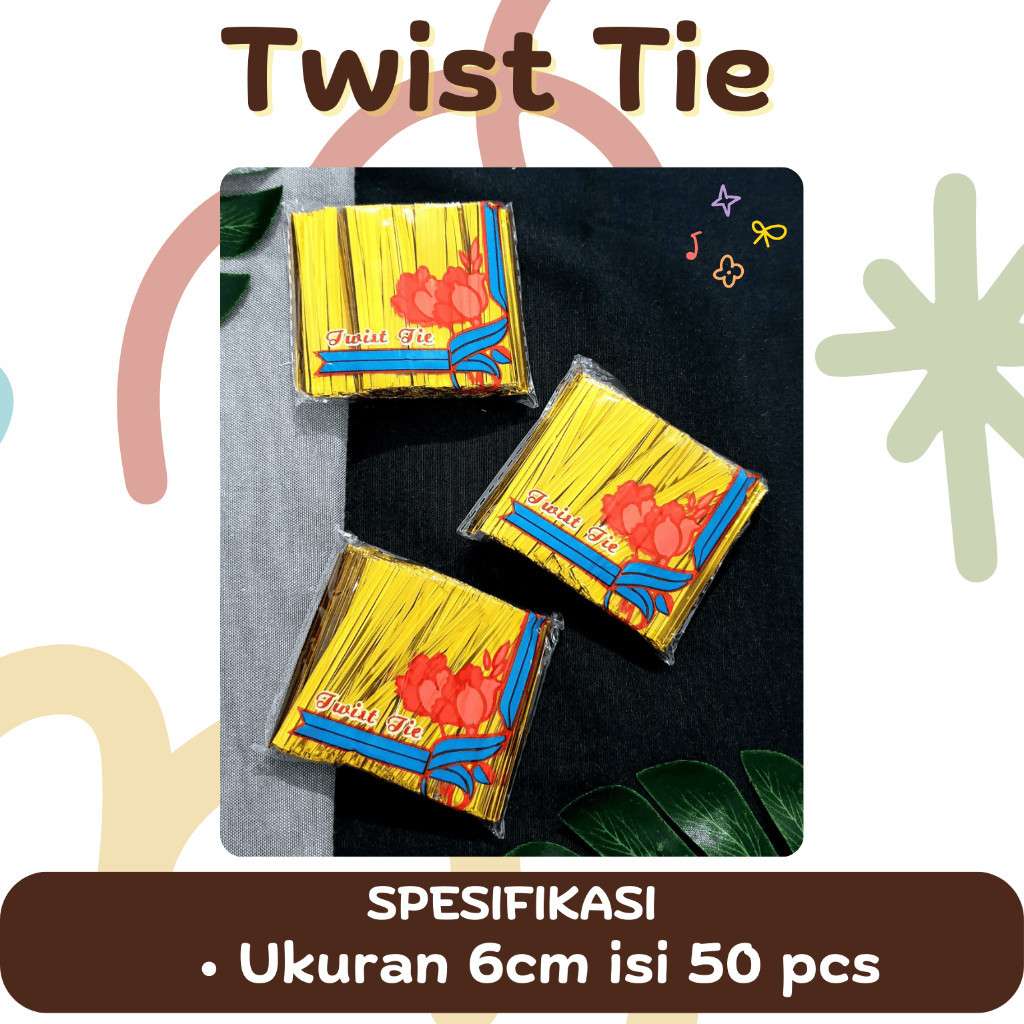 

BPP PTY Twist tie | Kawat tali Souvenir ukuran 6cm isi 50 pcs