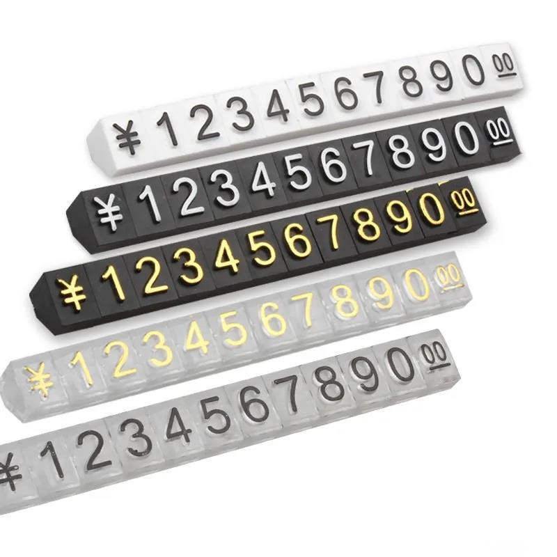 

4x6mm Jewelry Price Display Cube Number Letter Price Tags Adjustable Dollar Pricing Label Display Stand Block Kit