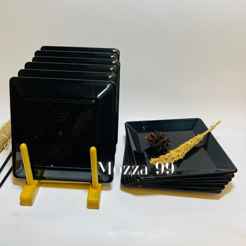Mozza.kitchen_99 _ Piring kotak melamin p-88 9 inc #PIRING MIE GACOAN # BM - (1 lusin) - Piring Pers