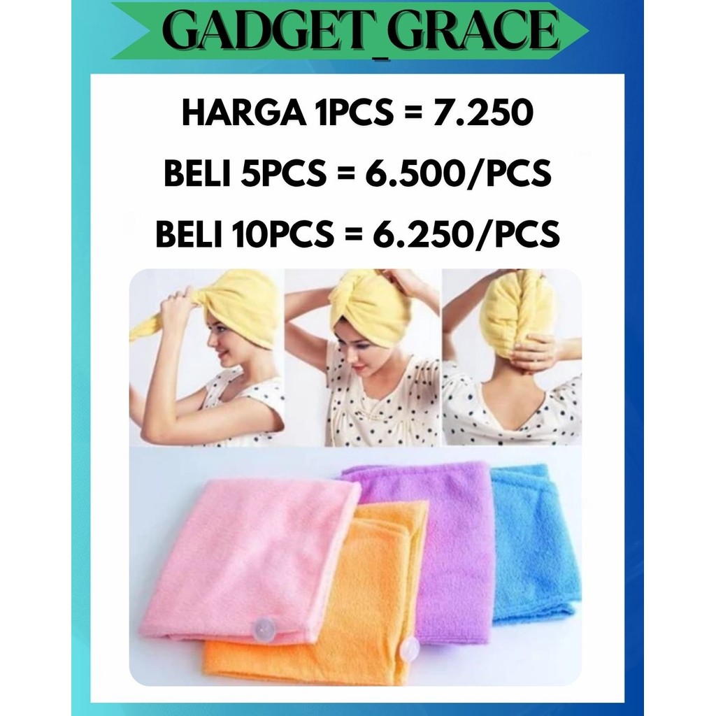 GG HANDUK TURBAN KERAMAS CORAL VELVET UNTUK MENGERINGKAN RAMBUT PATEN KALI