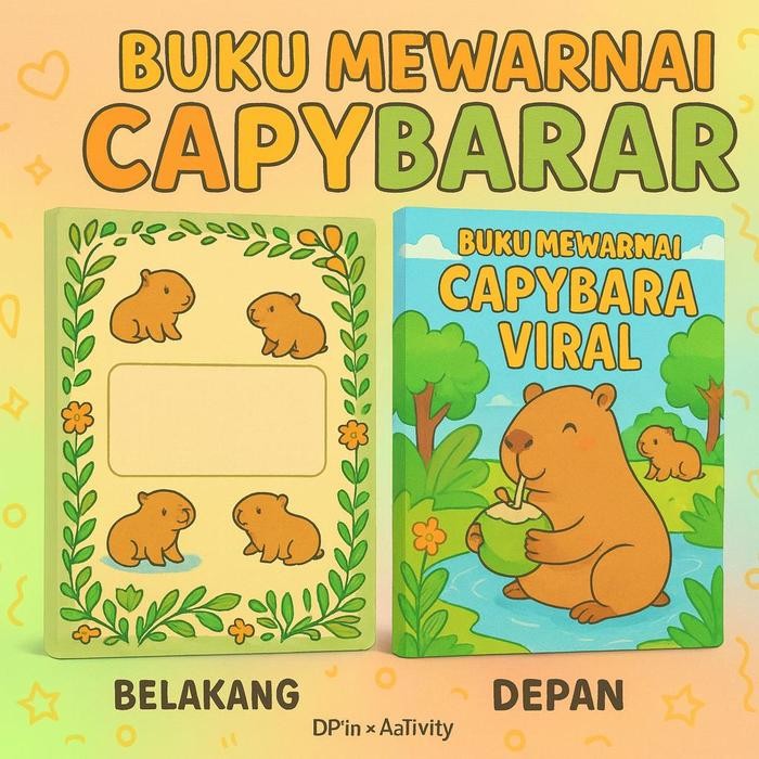 

DpinxAaTivityBuku Gambar Mewarnai [ CAPYBARAR ] Anak Karakter Lucu – Edukasi & Hiburan Kreatif | Buku Aktivitas Belajar Menggambar untuk PAUD TK SD - A4