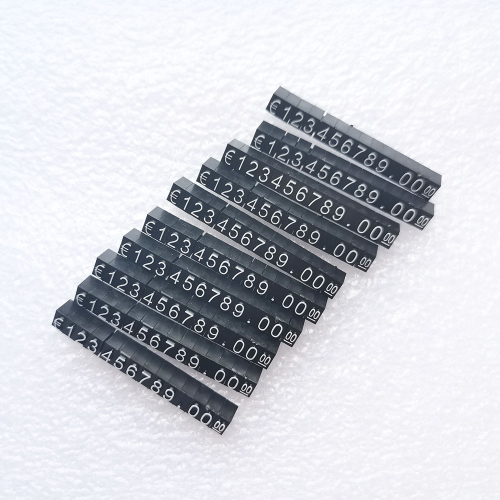 

30 Sets Combined Price Label Euro Snap Number Digit Cubes Stick For Clothes Phone Laptop Jewelry Showcase Counter Display Sign