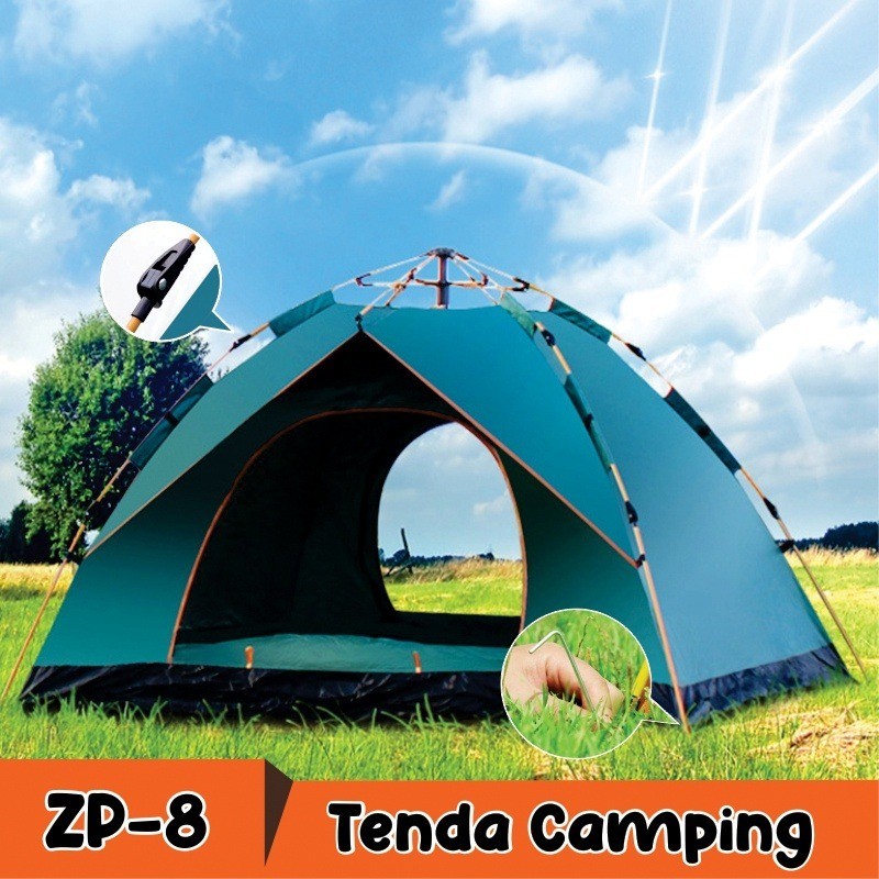 DTG Tenda Camping Kapasitas 2-4 Orang Tenda Otomatis Outdoor & Indoor Tenda Gunung ZP-8