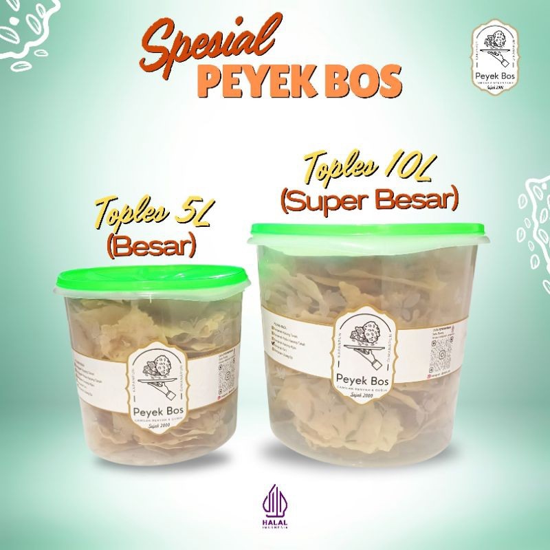 

PEYEK BOS Rempeyek 10L BESAR | Camilan Enak Renyah & Gurih Beli Peyek Gratis Toples