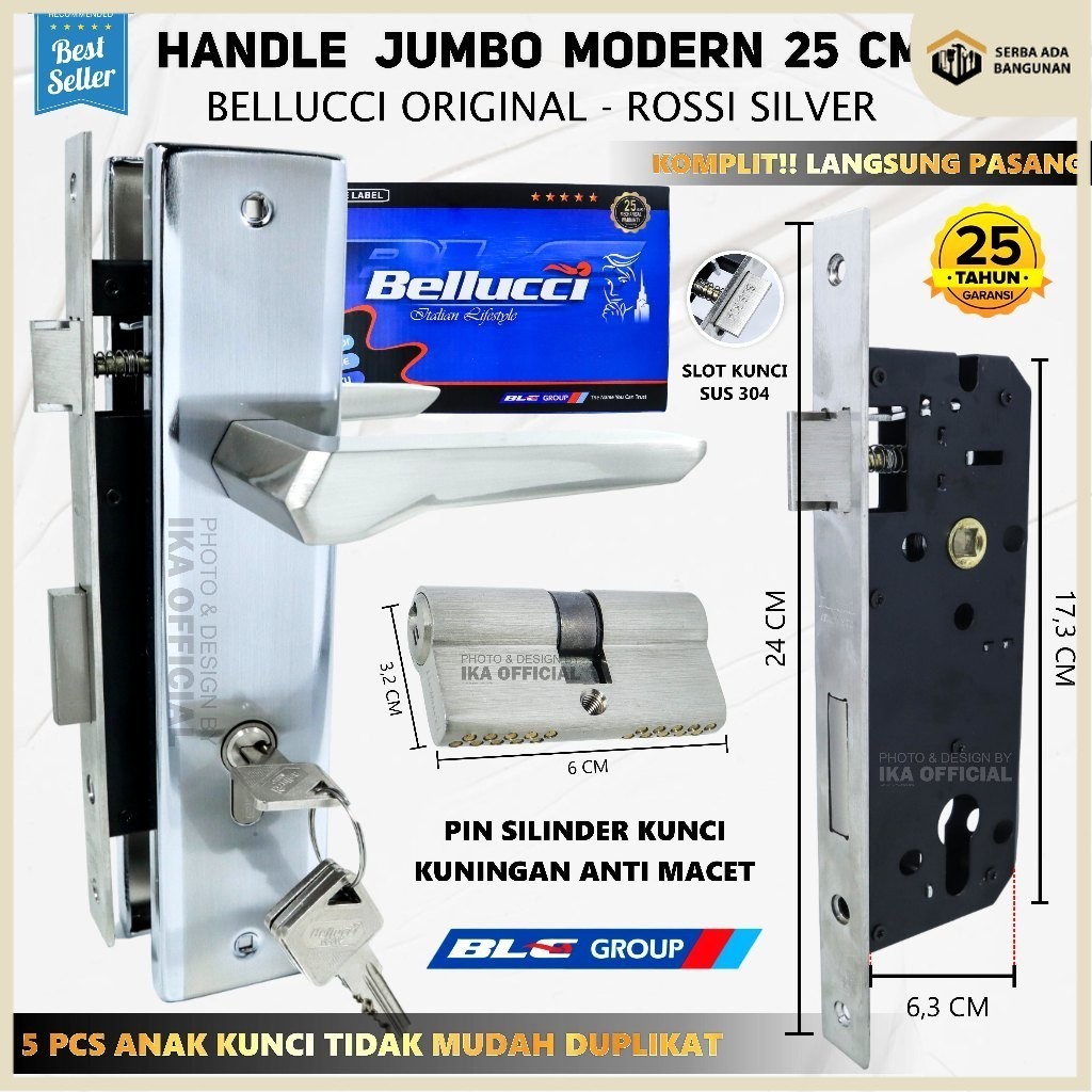 SAB Kunci Pintu Besar Bellucci ROSSI NP Handle Pintu Bellucci Rossi NP / Kunci Bellucci rossi NP / K