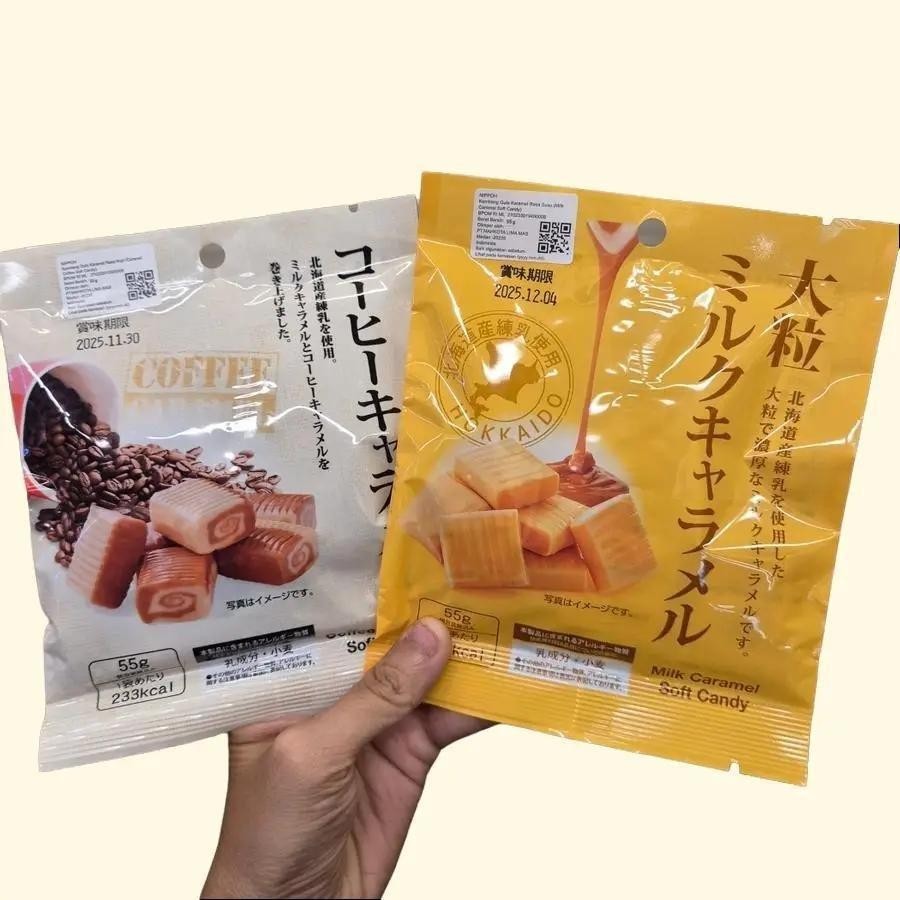 

Nippoh Soft Candy Import 55gr Permen Rasa MILK CARAMEL / COFFEE CARAMEL