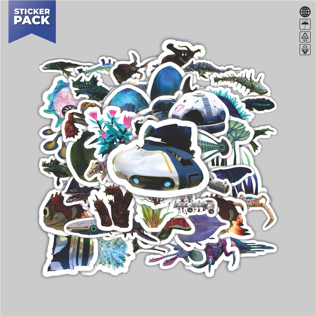 

[100PCS]Stiker Pack Stiker Game Series Subnautica Karakter Mix 1 Aesthetic Vinyl Anti Air Dekorasi Sticker Laptop Buku Journal Koper Helm Casing HP Gitar Helm Skateboard