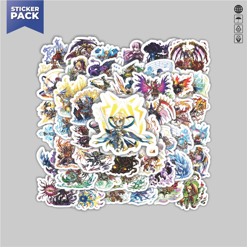 

[100PCS]Stiker Pack Stiker Game Series Brave Frontier Karakter Mix 1 Aesthetic Vinyl Anti Air Dekorasi Sticker Laptop Buku Journal Koper Helm Casing HP Gitar Helm Skateboard