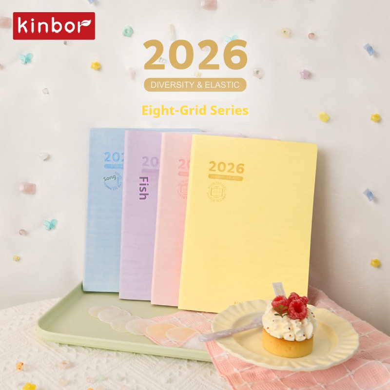 

Kinbor Notebook 2026 Daily Agenda Time Plan Week Planner Timeline/8-grid Pagination Account Student Time Record Book Work Notes
