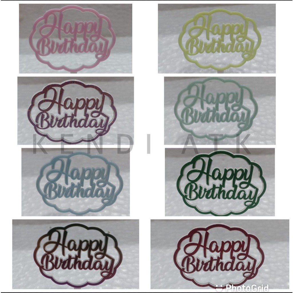 

*AJS* (ISI 25PCS ) CAKE TOPPER MINI motif AWAN tulisan "HAPPY BIRTHDAY" "KTi76