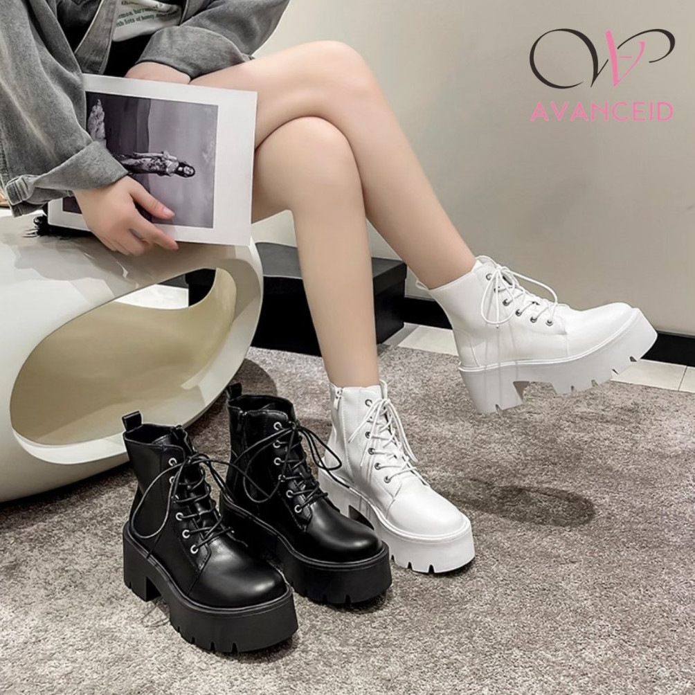 TERLARISAVANCEID 1915 Boots Sepatu Sneakers Wanita Docmart Putih Hitam