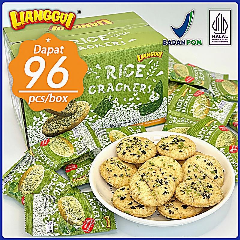 

96pcs Nori Crackers seaweed Cemilan Sehat Renyah Snack Diet Kantor Harga Hemat Biscuits Halal..