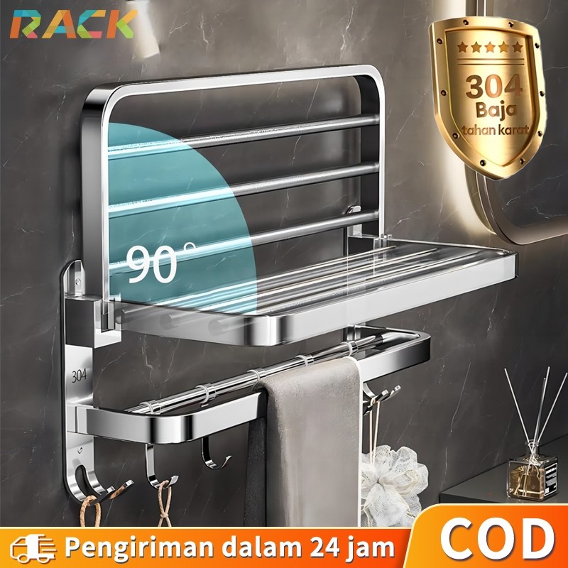 Rak 40-60CM Kamar Mandi Dinding Lipat 304 Stainless Steel rak sabun kamar mandi rak kamar mandi Rak 