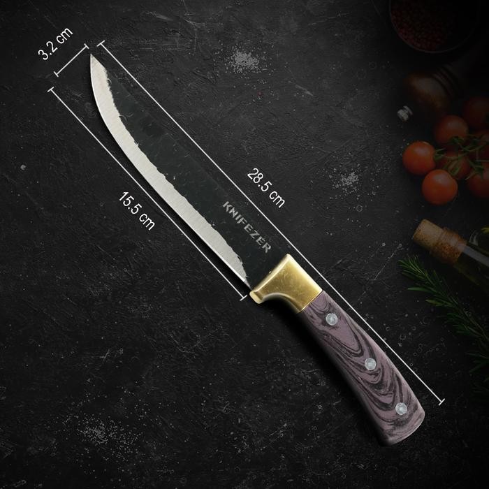 TERBARU Pisau Daging Super Tajam Dapur Stainless Set Seset Kulit Sapi Fillet Tulang Boning Import Je