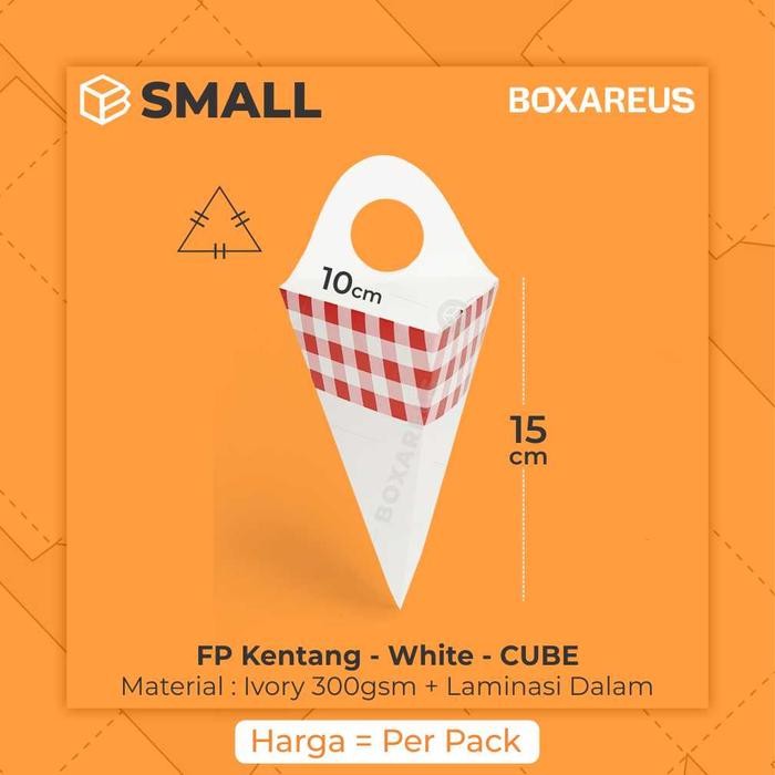 

Box Kentang Goreng Dus French Fries Churros Ayam | FP Kentang White Putih - Cube