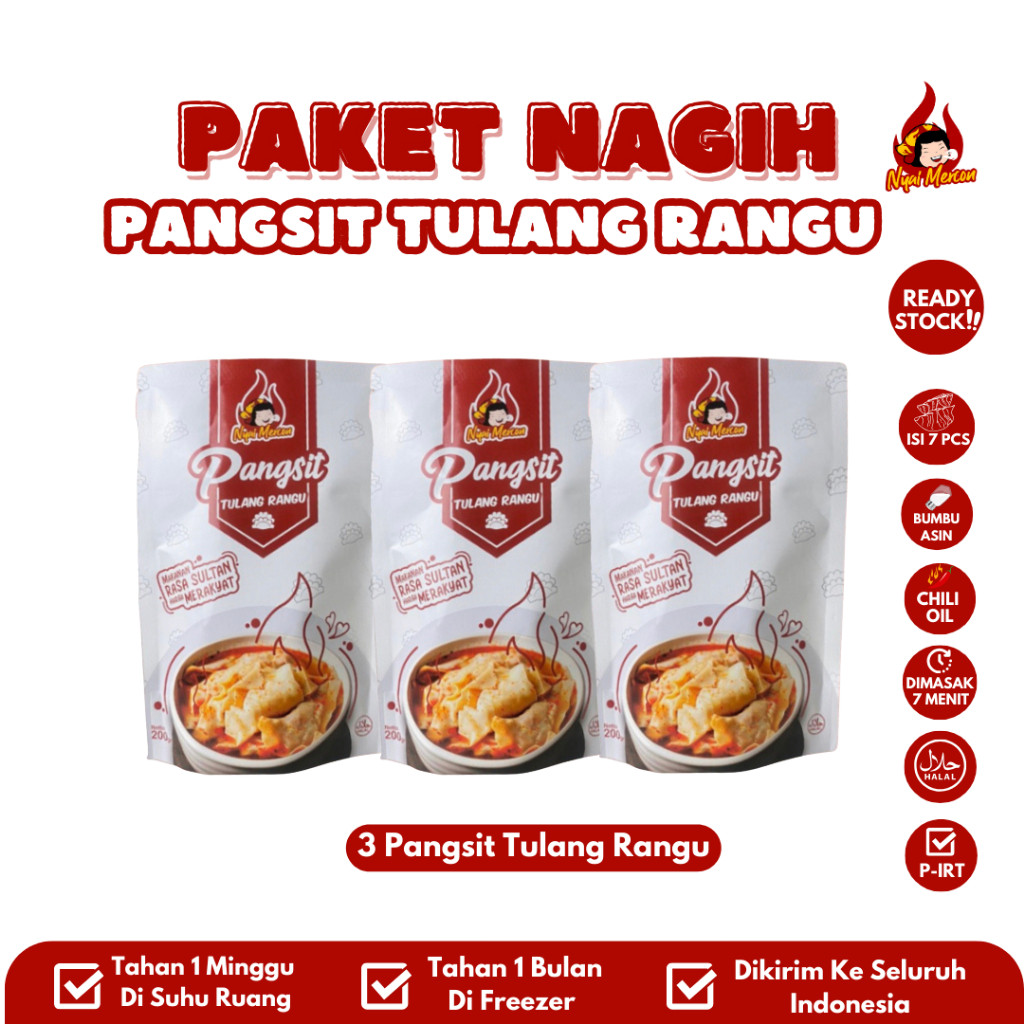 

BUNDLING PANGSIT TULANG RANGU NYAI MERCON isi 3pcs
