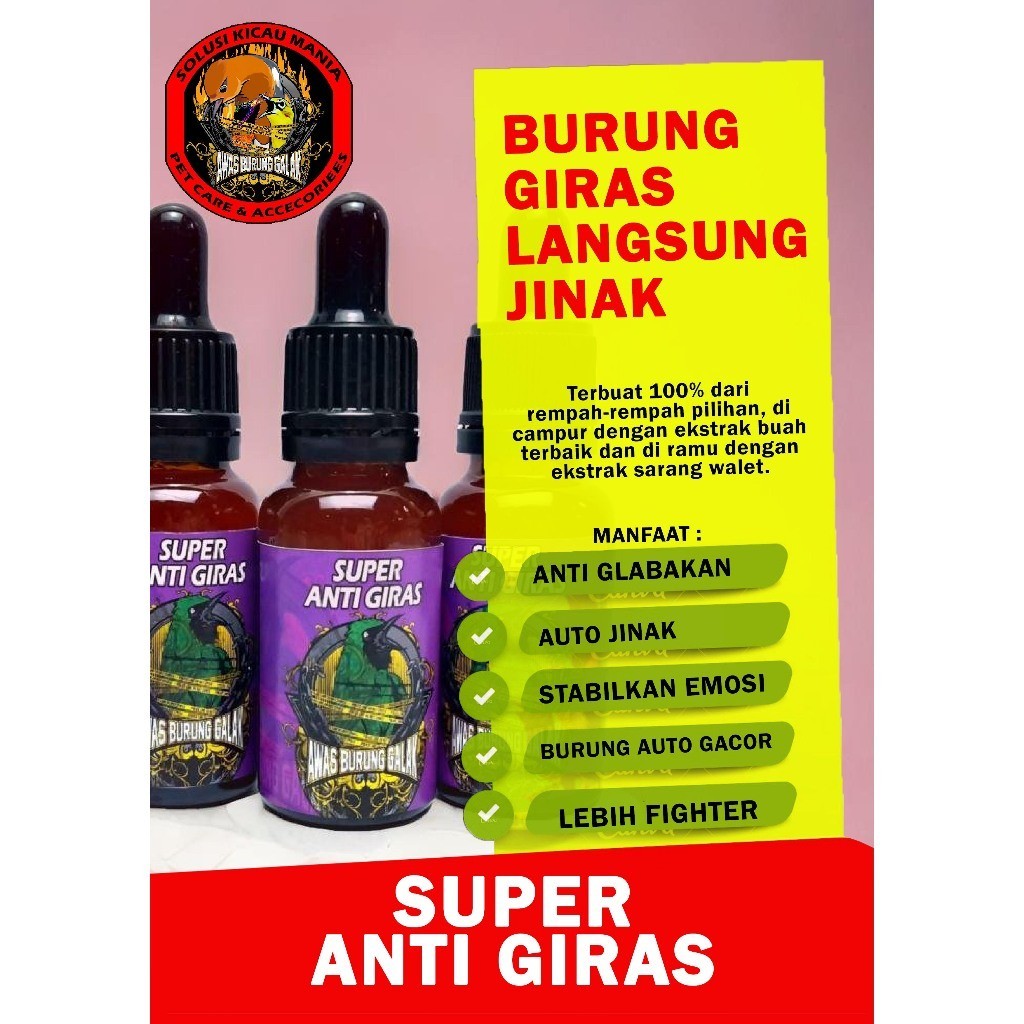 VITAMIN PENJINAK SEMUA BURUNG SUPER ANTI GIRAS BURUNG LANGSUNG JINAK