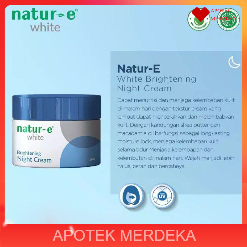 Natur E White Night Cream 30g / NATUR-E white series night cream natur e cream malam untuk melembabk