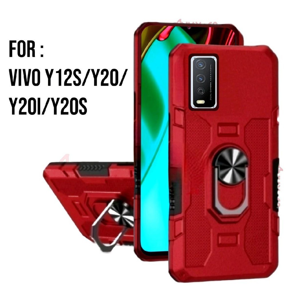 Case Hp Untuk VIVO Y12S/Y20/Y20i/Y20S Casing Robot Hit Eye Ring Penutup Belakang Standing Untuk Pons