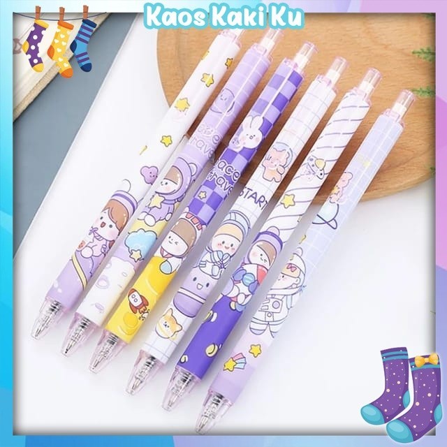 

Pulpen Gel Motif Cartoon Pulpen Pelajar Dan Kantor Pena Lucu Purple Series Kawaii Gel Ink Pen 606