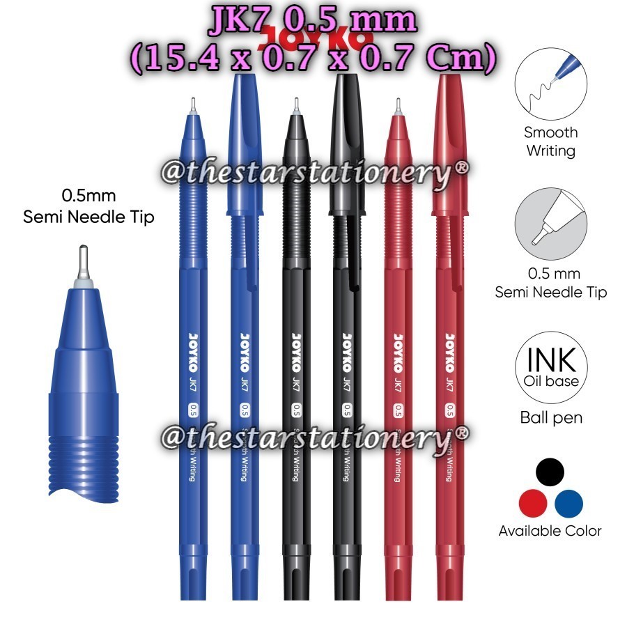 

(1 Biji) Bolpen Joyko JK-7 0.5 mm Ball Pen / Pulpen Pena Joyko JK 7 (1 Biji)