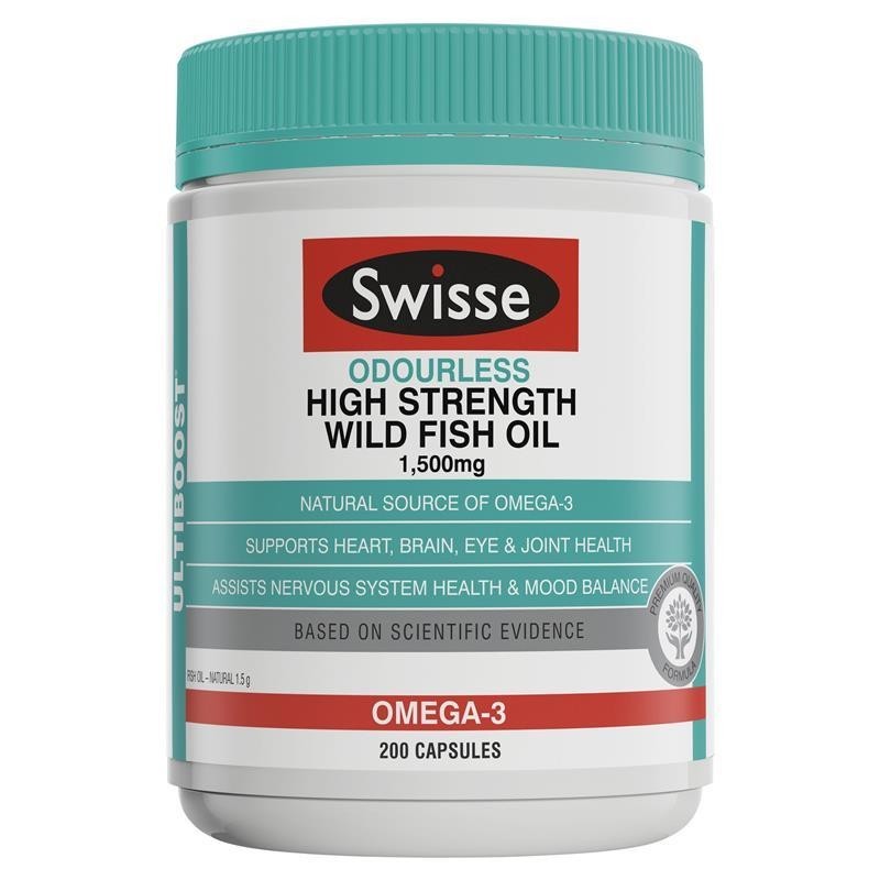 Swisse Ultiboost Odourless High Strength Wild Fish Oil 1500mg 200