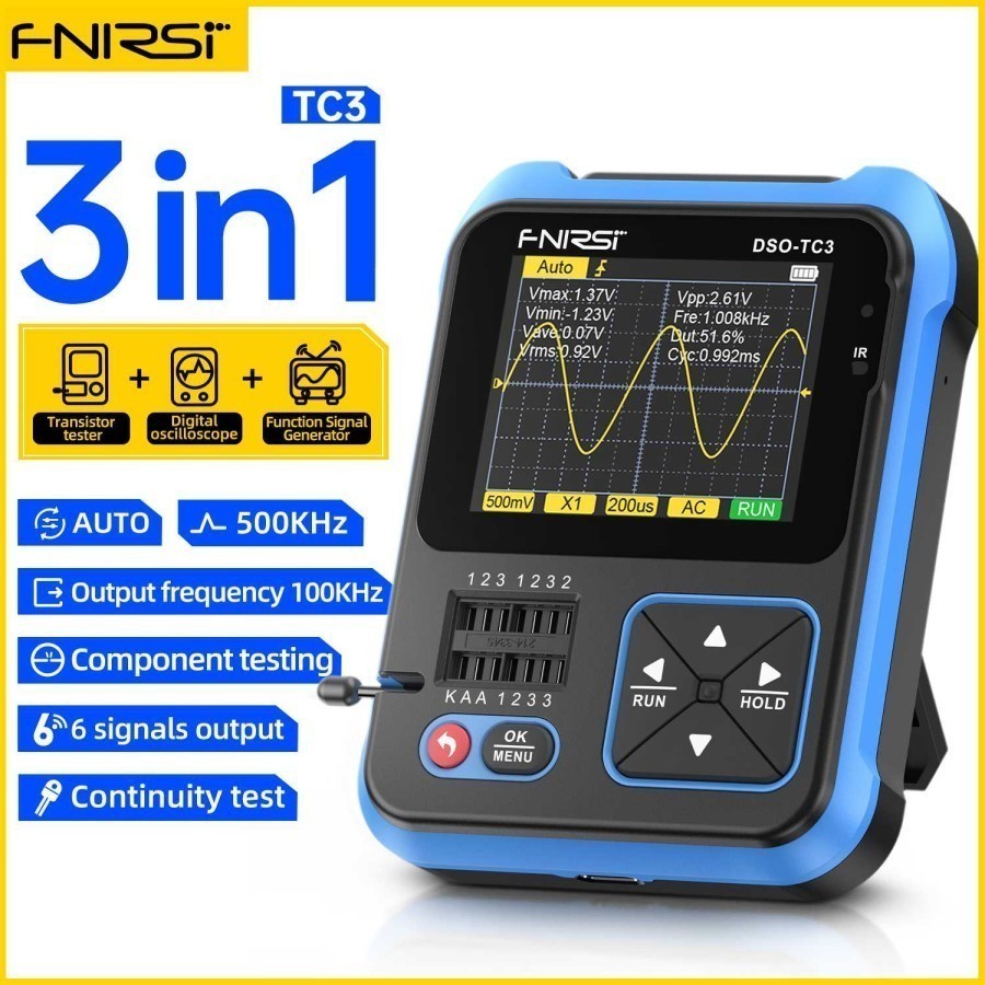 FNIRSI Digital Oscilloscope Transistor Tester 3 in 1 Handheld