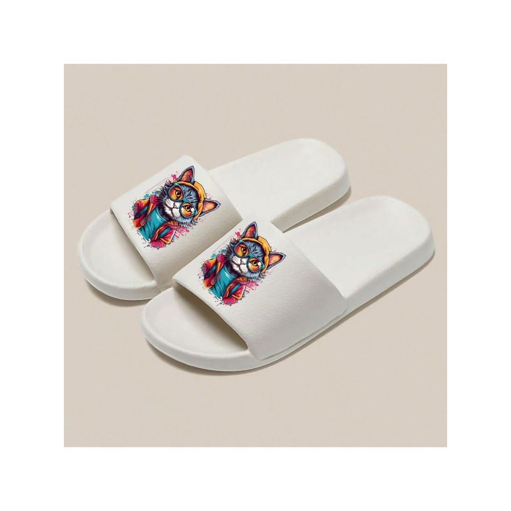 ALNIEAL sandal Pria SLOP CUSTOM IMAGE  Sandal Slip on Sandal Slid Ringan