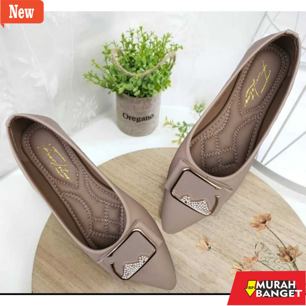 sepatu kerja wanita kekinian yg lagi viral- FIOR LOTUS Ballevina Pointed Toe Ballet Flat AR 10 - Fio