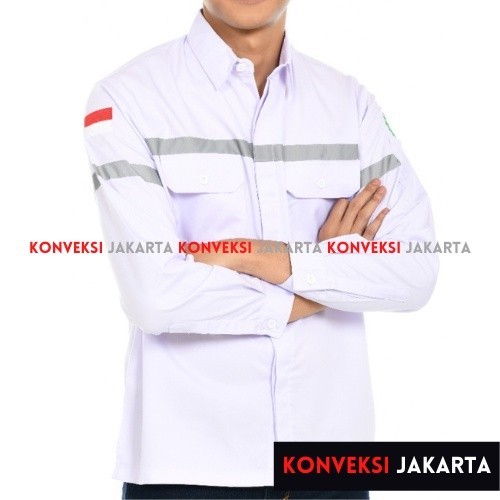 BEST SELLER BAJU WEARPACK KEMEJA SAFETY K3 PROYEK TAMBANG LENGAN PANJANG - PAKAIAN SERAGAM WERPAK