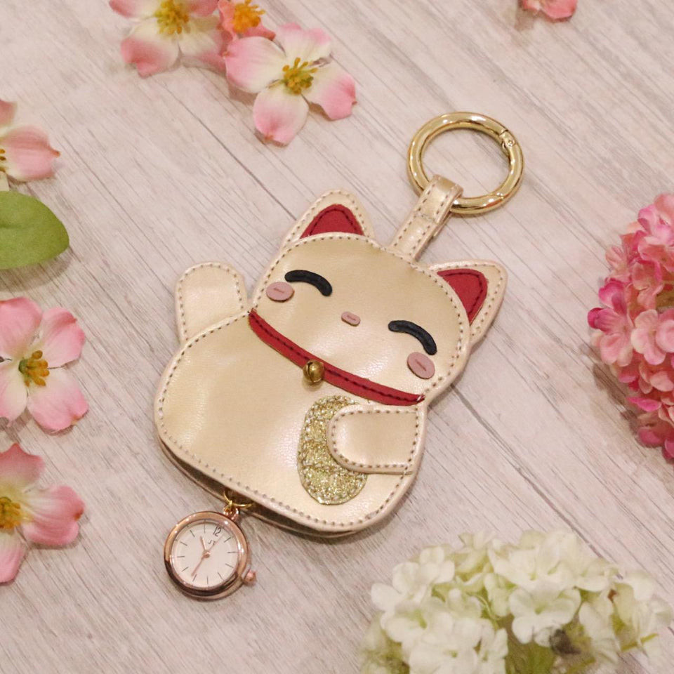 JT Hanami Manekineko Leather Watch Keyring