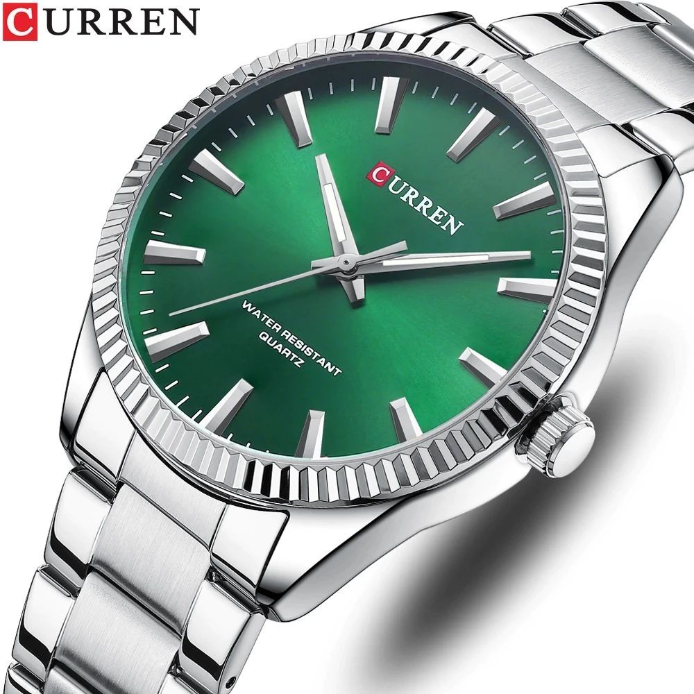 CURREN 8425 Jam Tangan Pria Analog Stainless Steel Luminous Display