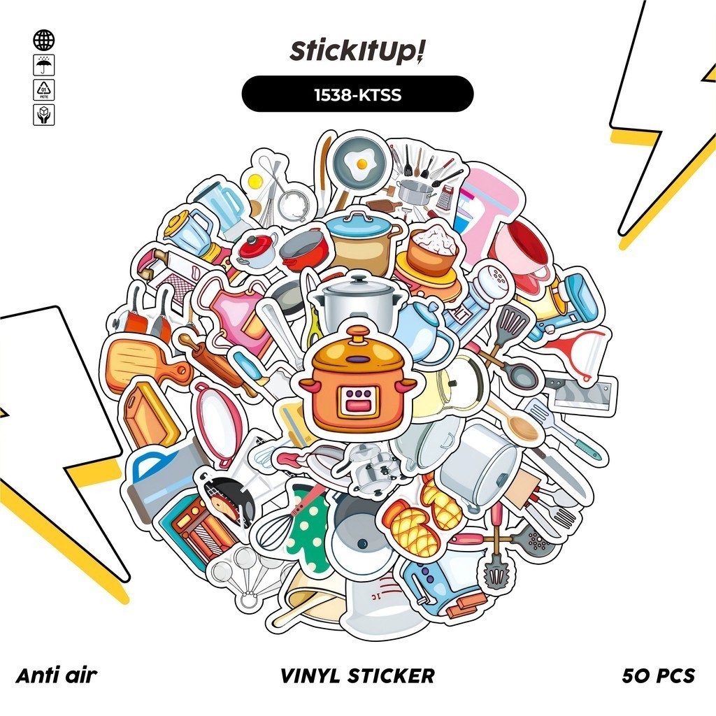 

COD✨ 100 Pcs Stiker Kitchen Set Tool Lucu Anti Air Untuk Dekorasi Notebook Sepeda Skateboard Handphone DIY
