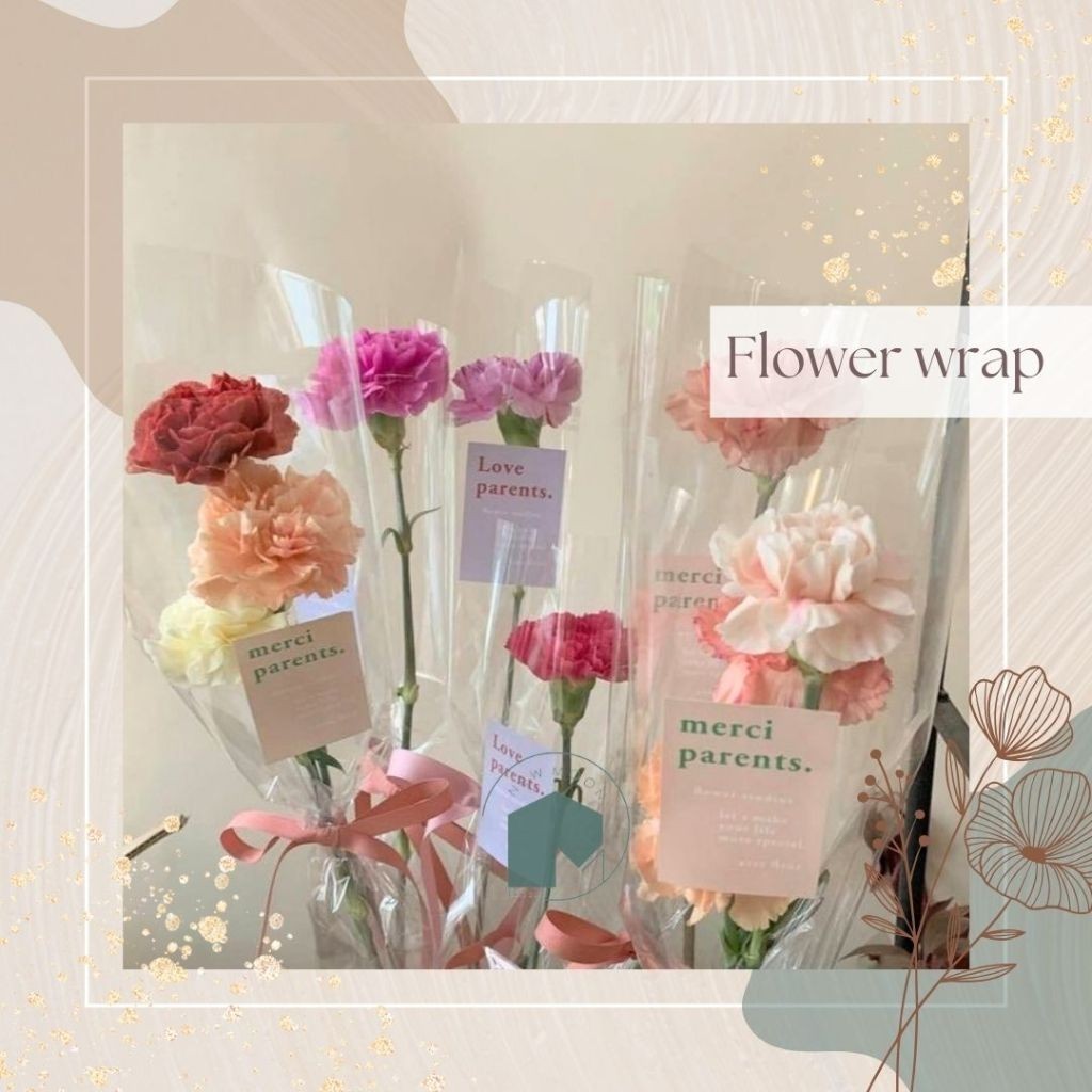 Plastik bunga OPP plastic flower wrap transparan cellophane wrapping plastik bunga bouquet buket flo
