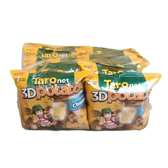 

Taro Net Snack 3D Potato Rasa Tornado Cheese 17g Isi 10pcs Cemilan Murah dan Enak