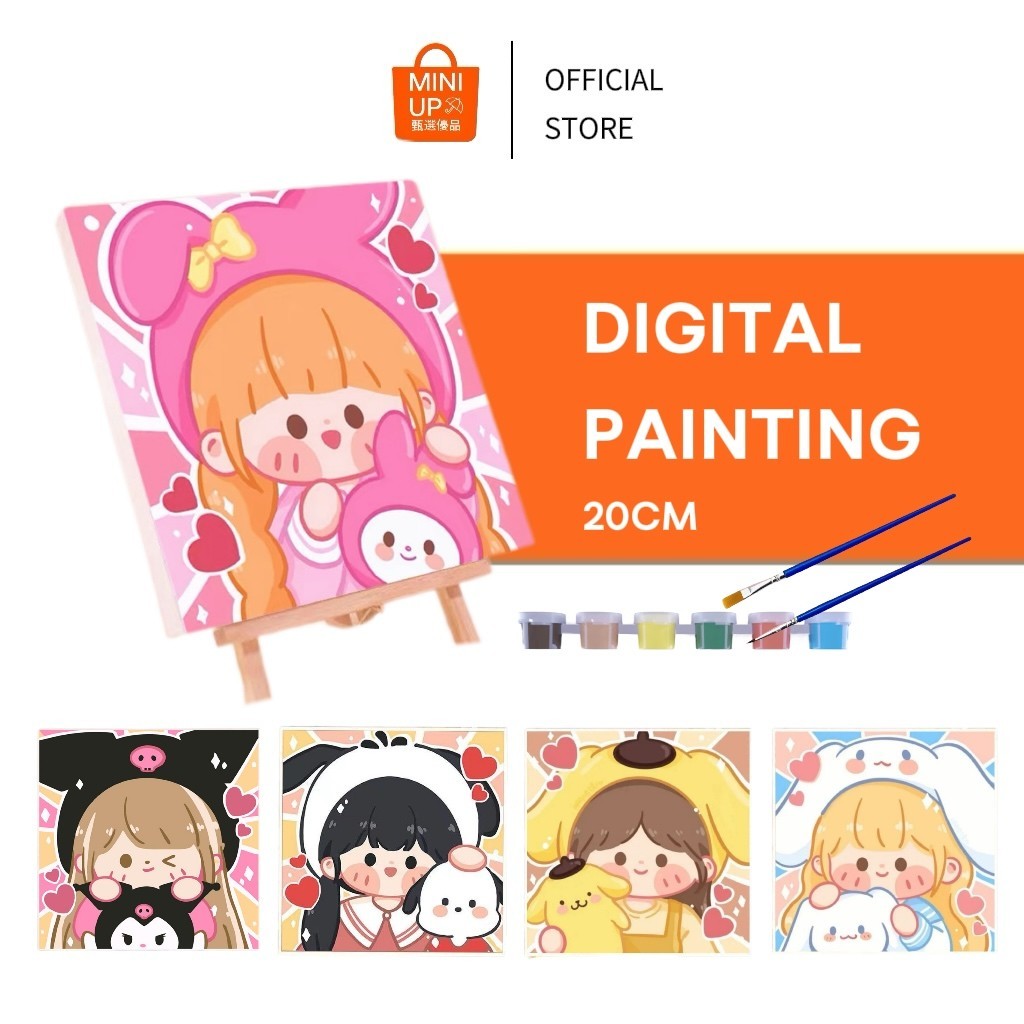 

mg Dital Painting Paint By Number Kartun 20CM Diy Dital Painting Melukis Mewarnai