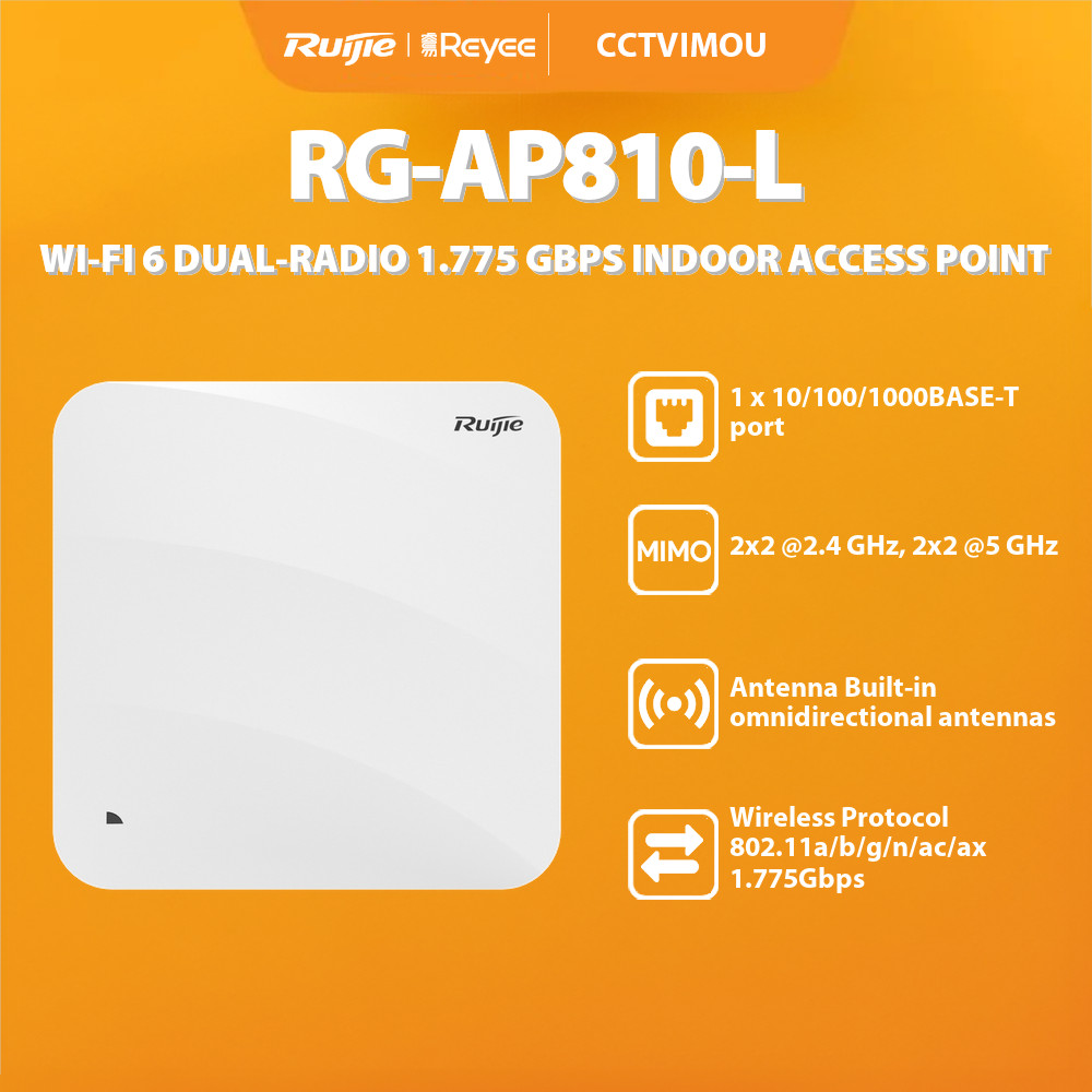 RUIJIE REYEE RG-AP810-L WI-FI 6 DUAL-RADIO 1.775 GBPS INDOOR ACCESS POINT
