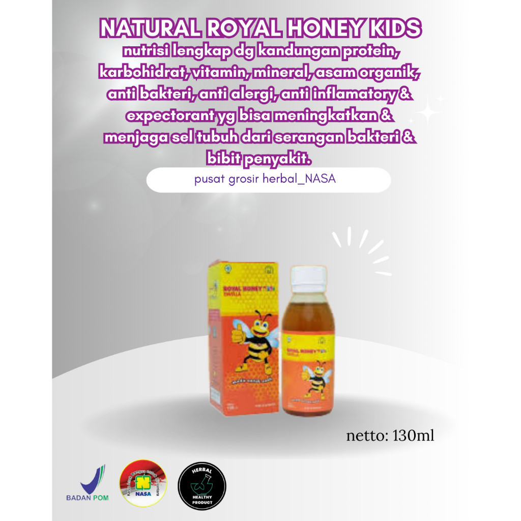 

[COD] MADU ANAK UNTUK NAFSU MAKAN, NATURAL ROYAL HONEY SUPER KIDS NASA - STOKIS NASA