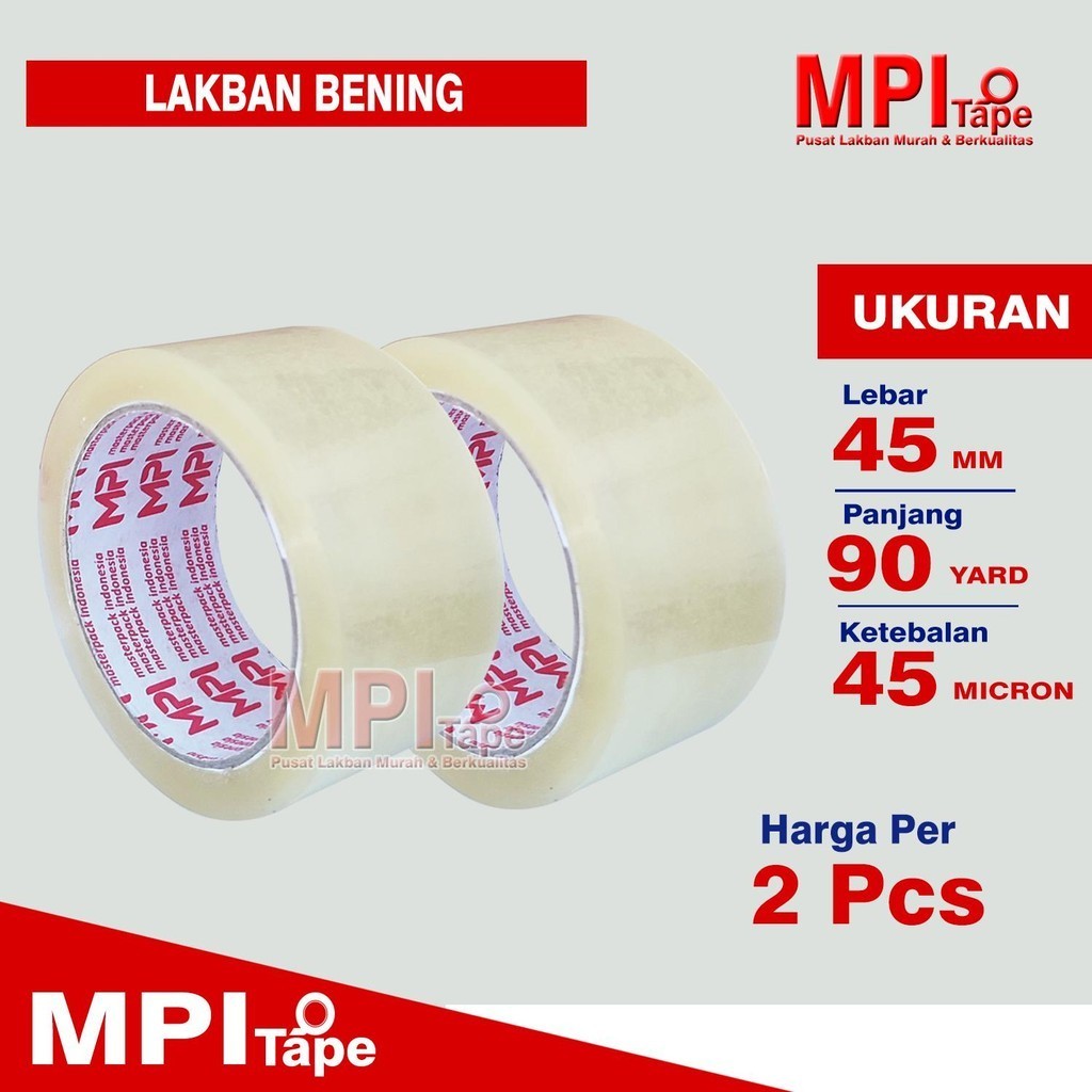 

2 Pcs - Lakban Bening 45 mm x 90 Yard untuk Packing Hemat dan Berkualitas