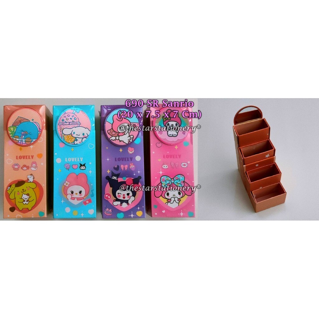 

(1 Biji) Kotak Pensil Karton Sanrio 690-SR / Tempat Pensil Karton 20*7.5*7 Cm