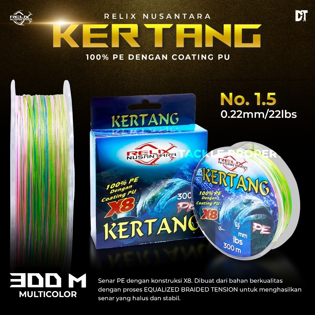 Senar PE Kertang X8 Relix Nusantara 100 Meter Connecting Multicolour | Pack 300 Meter | Relix Nusant
