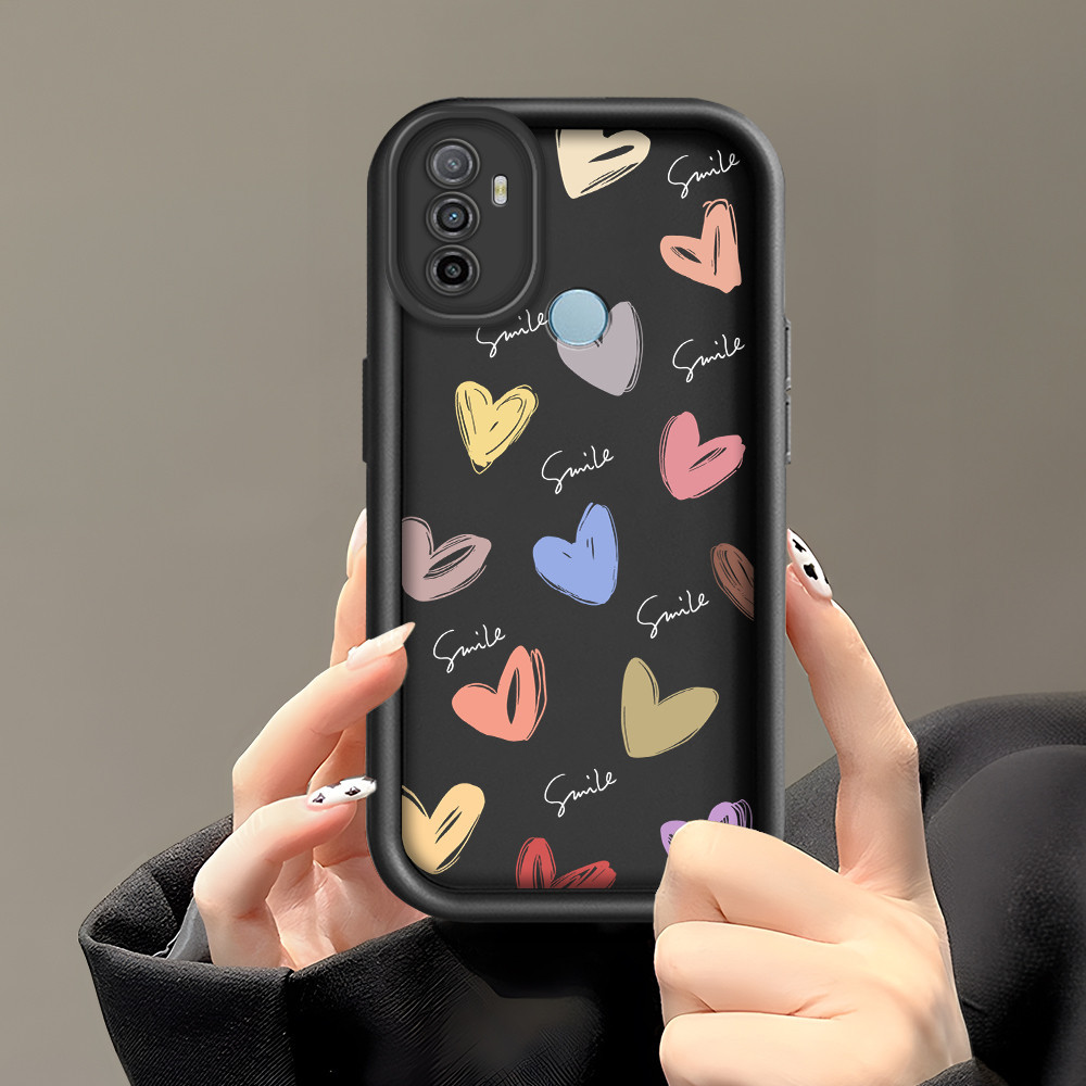 OPPO A53 A33 2020 Untuk Hp Casing Phone Case Cesing Soft Cover Color Love Mode Kesing Cream Cassing