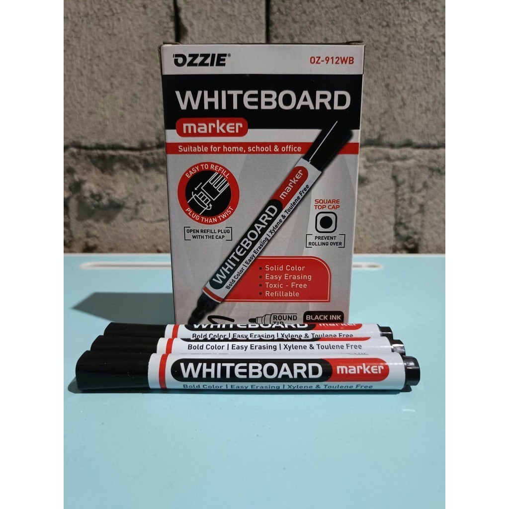 

spidol whiteboard ozzie hitam 12 pcs