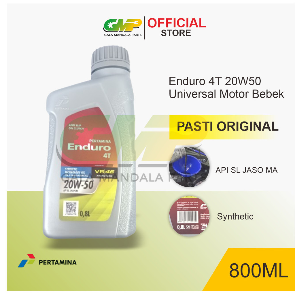 Oli Enduro Pertamina 4T 800ml 20W50 Oli Motor Bebek Sport Grand Supra Vega