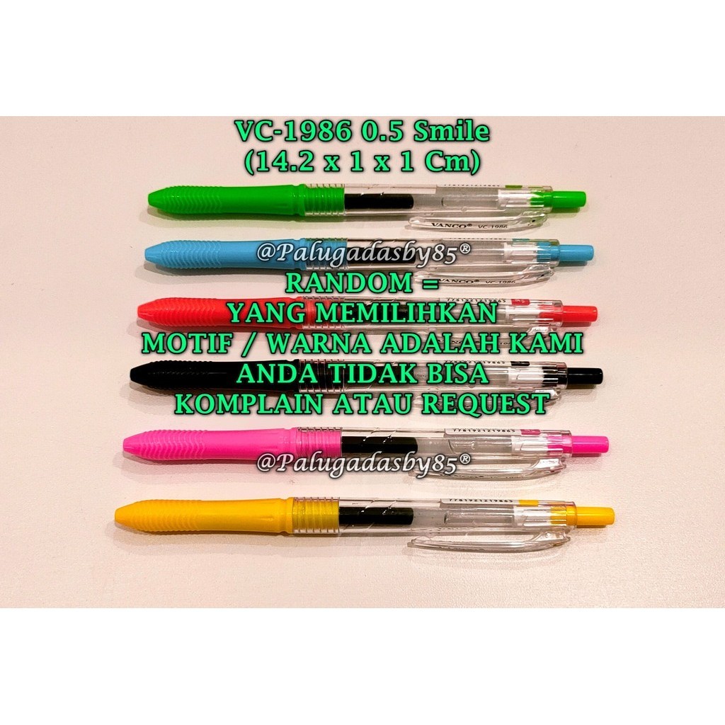 

(1 Biji) GROSIR Gelpen VANCO VC-1986 0.5 mm Hitam TIDAK BISA PILIH WARNA / Bolpen Vanco VC-1986