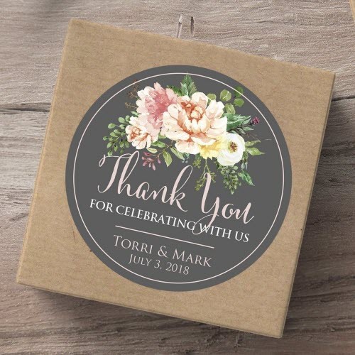 

100 Pieces, 3-7CM, Custom Personalized, Wedding Stickers, Candy Favors Gift Boxes Labels, Gold Rings