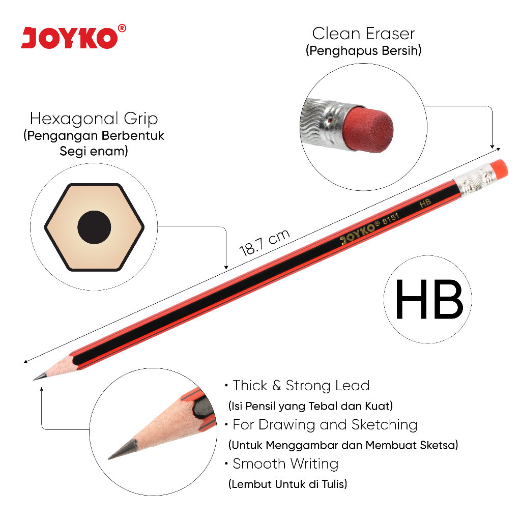 

[RP] (1 PCS) Pencil Pensil Joyko 6151 HB